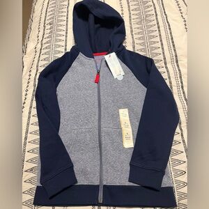 Cat & Jack Navy and light blue zip up hoodie. NWT